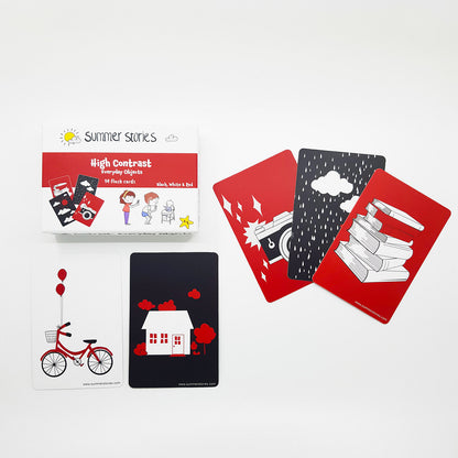 Newborn Flash Cards/Red, Black & White High Contrast Cards